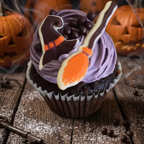 Cupcake de sombrero de bruja
